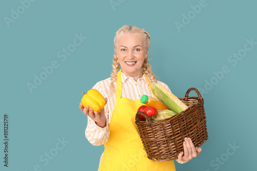 Mature female farmer with w...