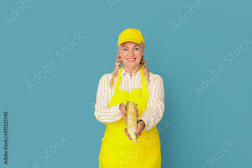 Mature female farmer with r...