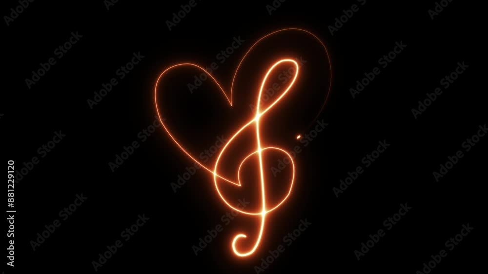 Treble Clef with Heart. Musical note heart. One line art animation. Song Element Icon Animation. Love music composition concept. Hand drawn continuous contour drawing motion outline. Romantic song.
Treble Clef with Heart. Musical note heart. One line art animation. Song Element Icon Animation. Love music composition concept. Hand drawn continuous contour drawing motion outline. Romantic song.
