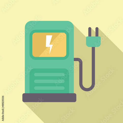 Green electric vehicle charging station providing sustainable energy for eco friendly transportation