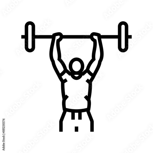overhead press arm fitness exercise line icon vector. overhead press arm fitness exercise sign. isolated contour symbol black illustration
