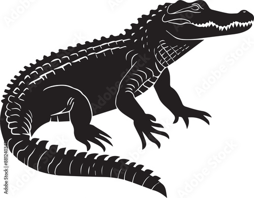 crocodile in a black