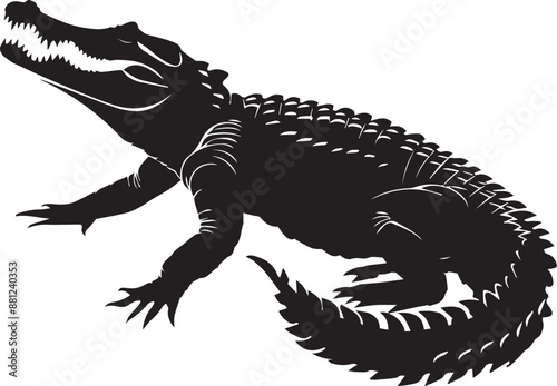 crocodile in a black