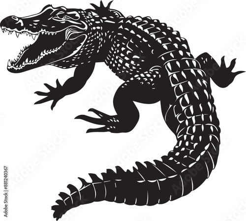 crocodile in a black