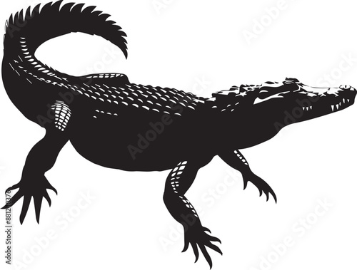crocodile in a black