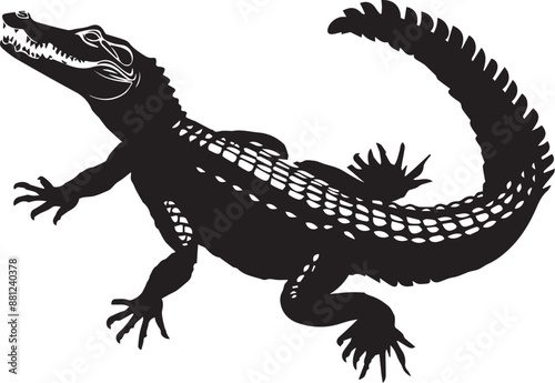 crocodile in a black