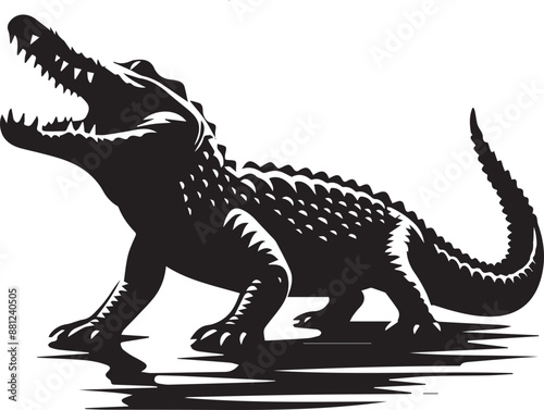 crocodile in a black