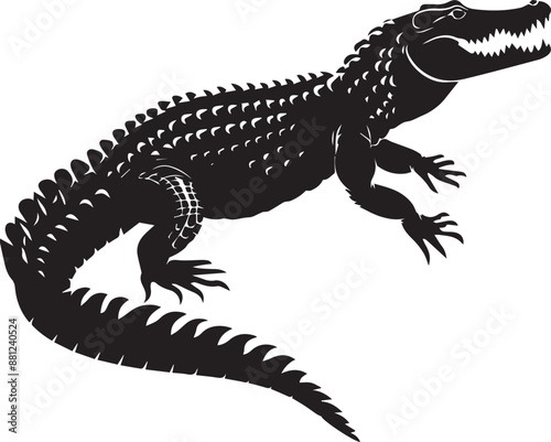 crocodile in a black