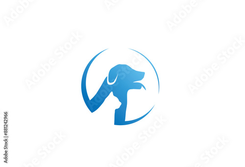 Dog and cat pet logo vector silhouette  