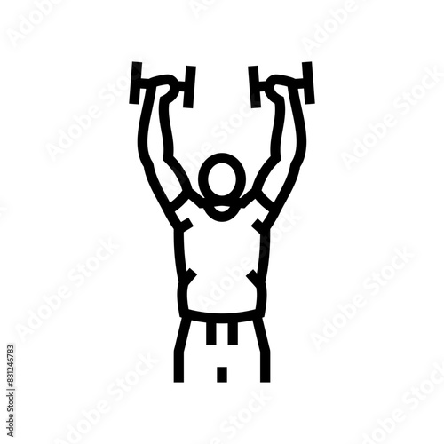 arnold press arm fitness exercise line icon vector. arnold press arm fitness exercise sign. isolated contour symbol black illustration