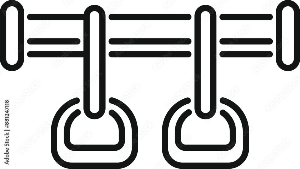 Simple line icon representing a cable car for mountain travel, tourism and winter sports Simple line icon representing a cable car for mountain travel, tourism and winter sports