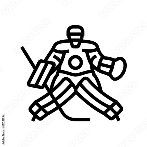 goalie ice hockey sport game line icon vector. goalie ice hockey sport game sign. isolated contour symbol black illustration