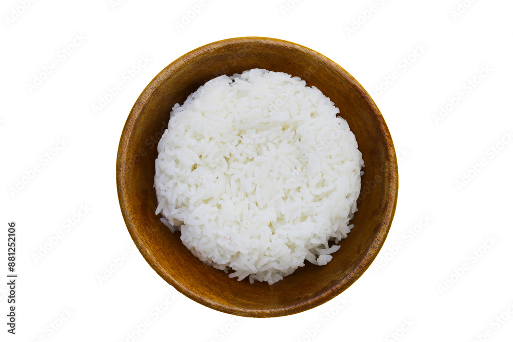 Cooked rice in bowl on white background. Cooked rice in bowl on white background.