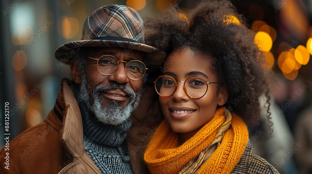 American couple enjoying a walk in a city with innovative architecture