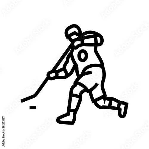 backhand shot ice hockey sport game line icon vector. backhand shot ice hockey sport game sign. isolated contour symbol black illustration
