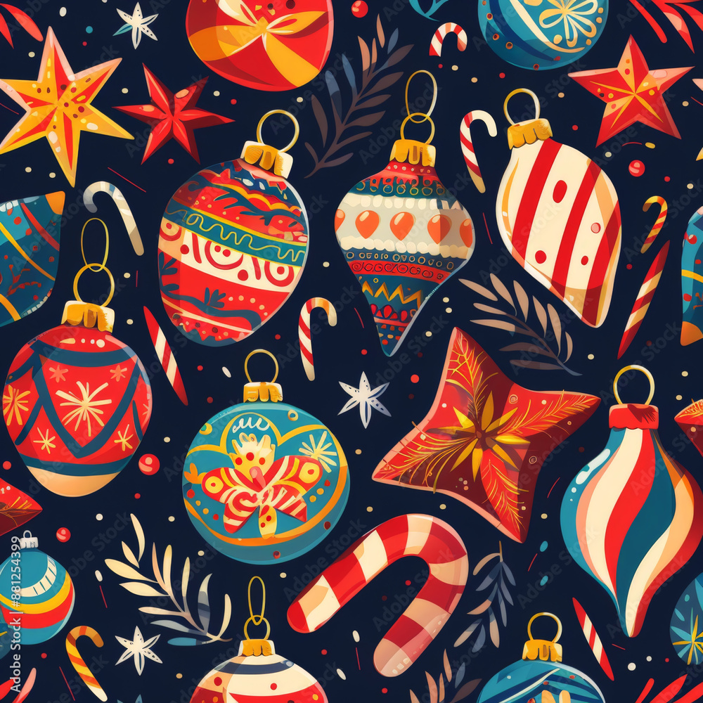 Festive Christmas Ornament Pattern Festive Christmas Ornament Pattern
