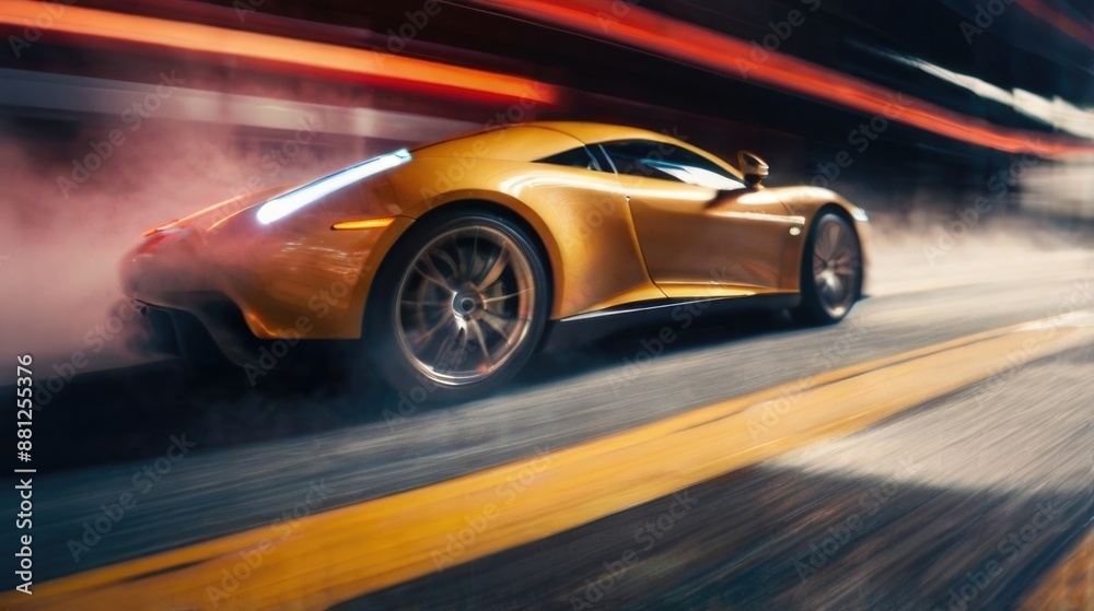 Sports Car Vehicle in Motion Blur Sports Car Vehicle in Motion Blur