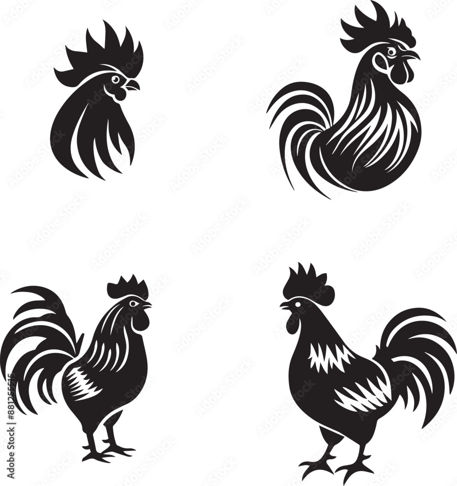 Fototapeta premium rooster isolated on white background