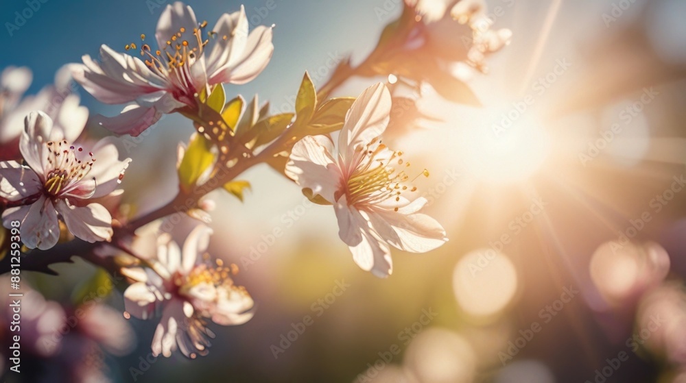 Spring blossom with sun flare Spring blossom with sun flare
