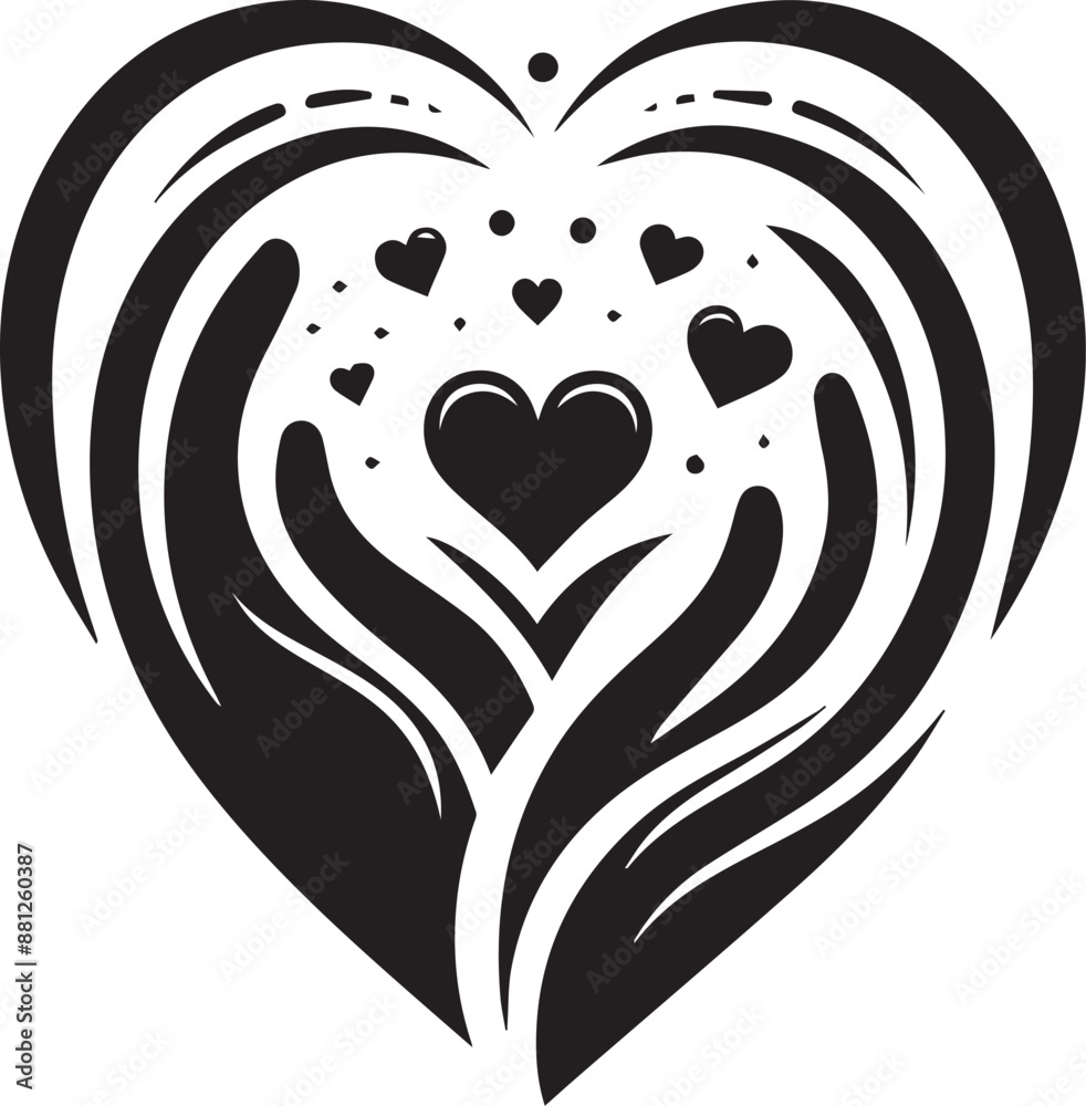 Naklejka premium silhouette of a couple with heart