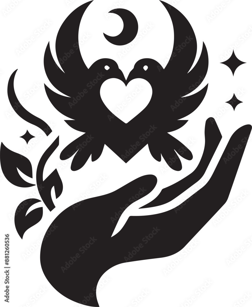 Obraz premium silhouette of a couple with heart