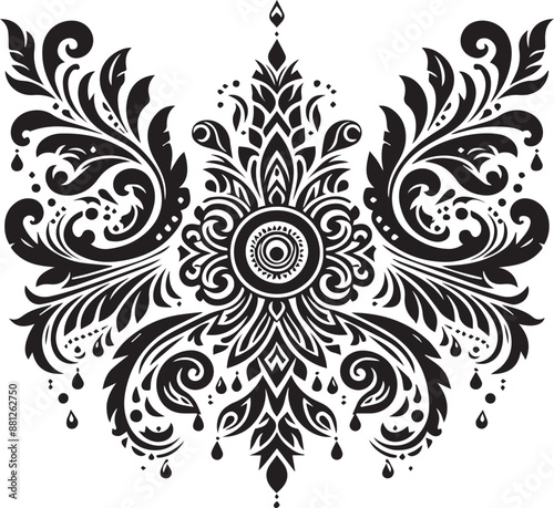 black and white ornament