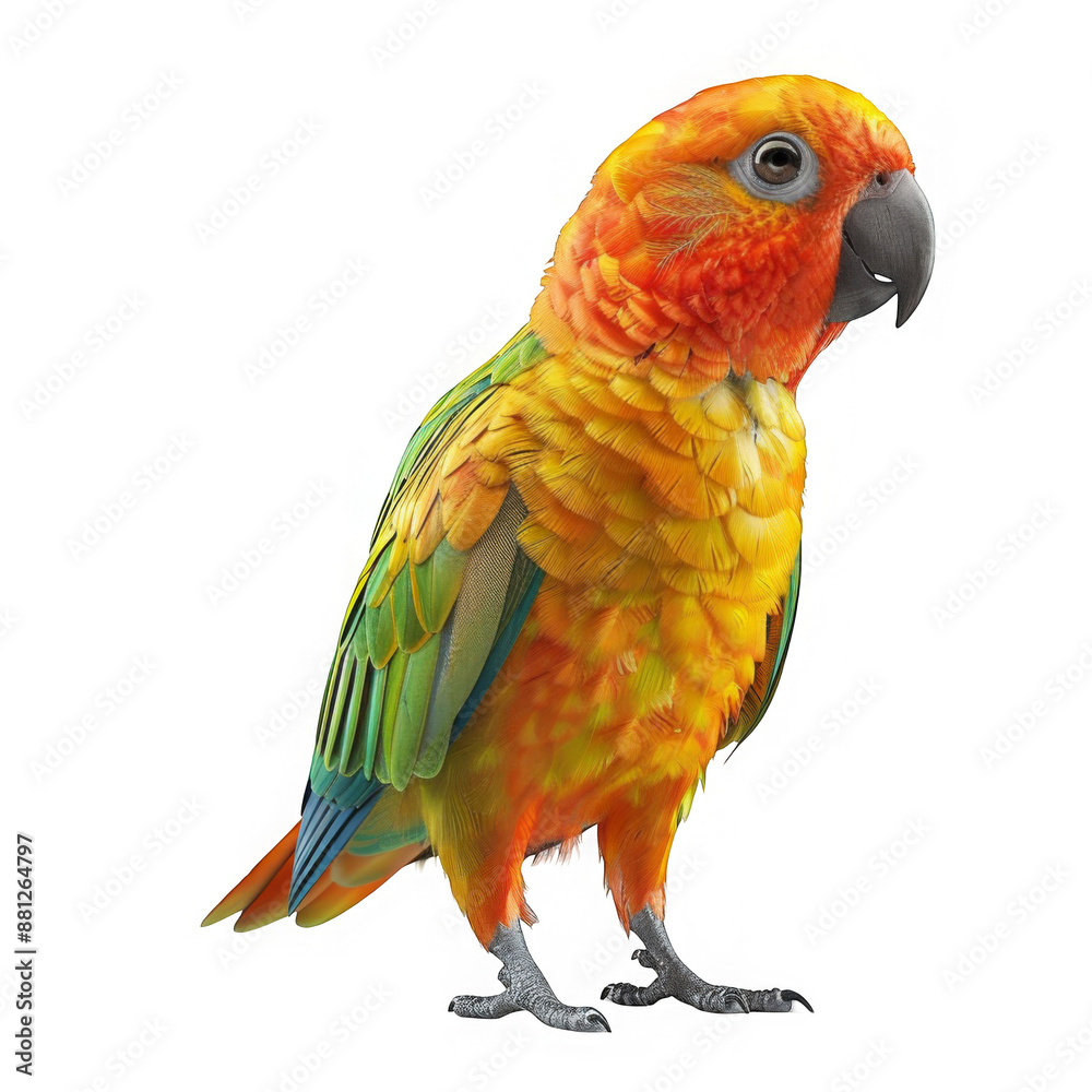 Obraz premium Colorful Parrot on Black Background.