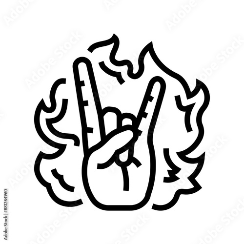 hardcore punk subculture style line icon vector. hardcore punk subculture style sign. isolated contour symbol black illustration