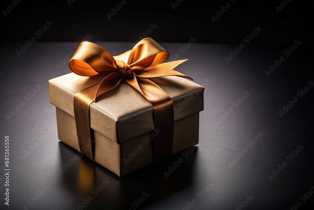 Obraz premium Gift box on the black background