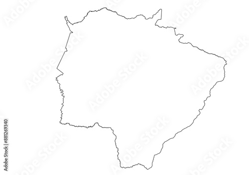 Obraz na płótnie Mapa do estado de Mato Grosso do Sul w salonie