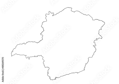 Obraz na płótnie Mapa do estado de Minas Gerais, Brasil w salonie