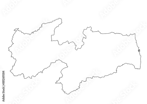 Obraz na płótnie Mapa do estado de Paraíba, Brasil w salonie