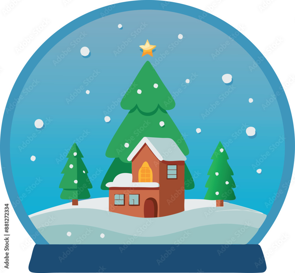 Snow globe with a house inside Snow globe with a house inside