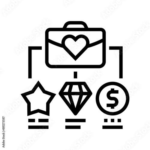 employer value proposition evp line icon vector. employer value proposition evp sign. isolated contour symbol black illustration