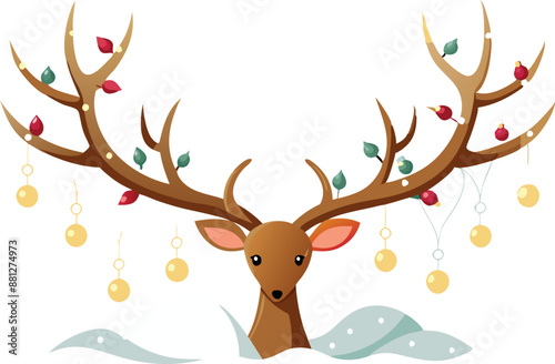 Reindeer with lights on antlers