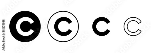 Copyright icon vector isolated on white background. copyright symbols