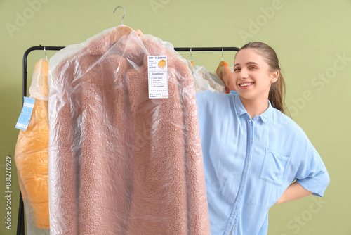 Young female worker of dry-...