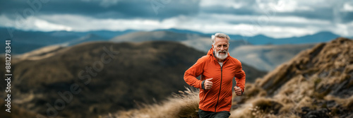 Senior man going for a run