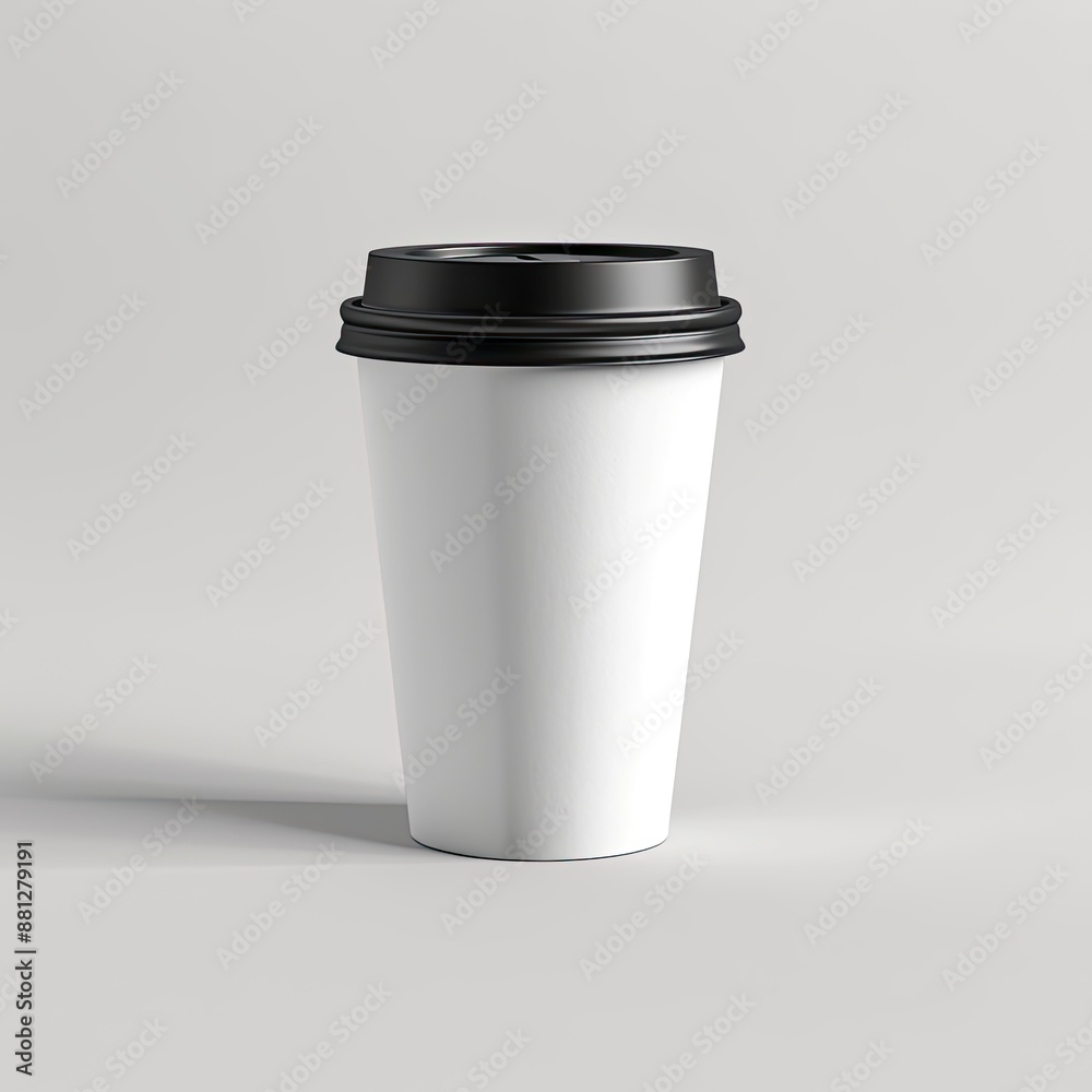 product photo of white paper coffe cup mockup with plastic lid, simple background Job ID: generative ai product photo of white paper coffe cup mockup with plastic lid, simple background Job ID: generative ai