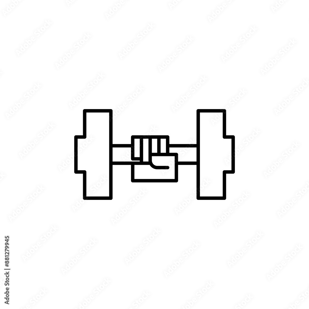 Dumbbell icon in vector isolated on white Dumbbell icon in vector isolated on white