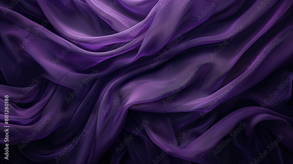 Obraz premium A purple fabric with a pattern of swirls and lines. The fabric is purple and has a soft, flowing texture