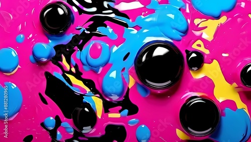 color splash trendy 80s-90s Memphis style geometric design © Suparto