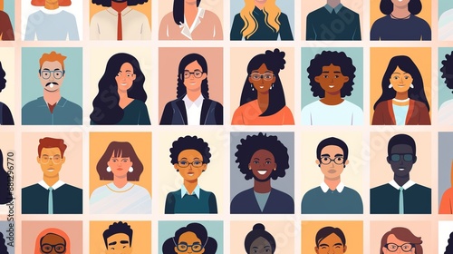 An illustrated image showcasing a variety of individuals with diverse backgrounds and styles, emphasizing differences and uniqueness among people in a colorful manner.