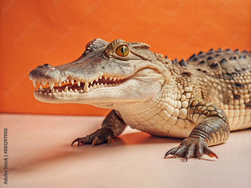 Naklejka premium crocodile in the water, animal, teeth, wildlife, dangerous, wild, nature, predator, danger, mouth, zoo, head, gator