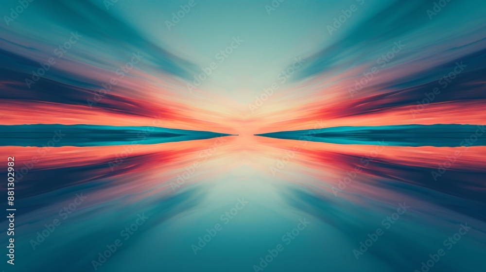 Abstract Sunset Sky Reflected in Water Abstract Sunset Sky Reflected in Water