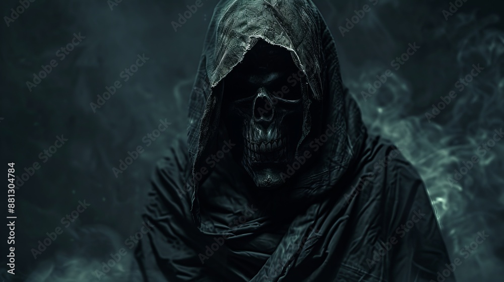 A mysterious figure cloaked in darkness and smoke sits shrouded in shadows, emitting an air of enigma and foreboding. A mysterious figure cloaked in darkness and smoke sits shrouded in shadows, emitting an air of enigma and foreboding.