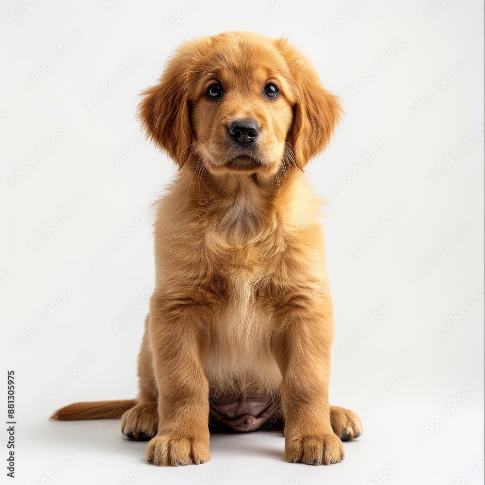 a golden retriever puppy sitting a golden retriever puppy sitting