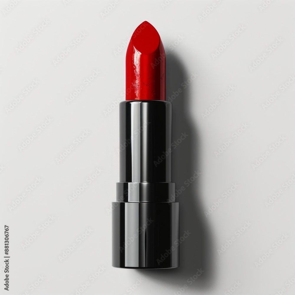 a classic red lipstick, isolated on a plain white background a classic red lipstick, isolated on a plain white background