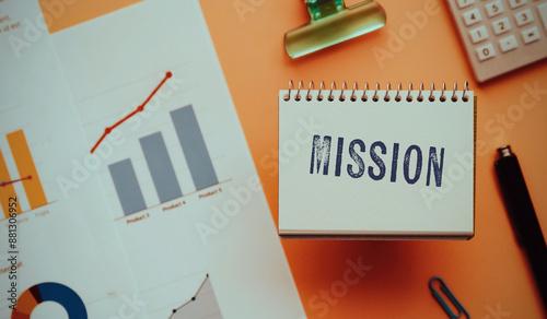 Photos There is notebook with the word Mission