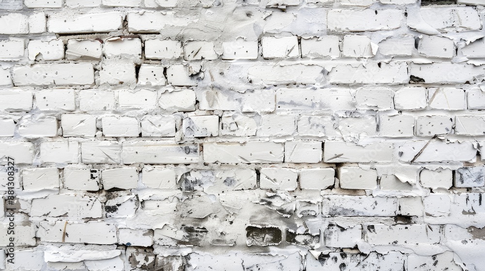 Fototapeta premium Texture of an aged white brick wall